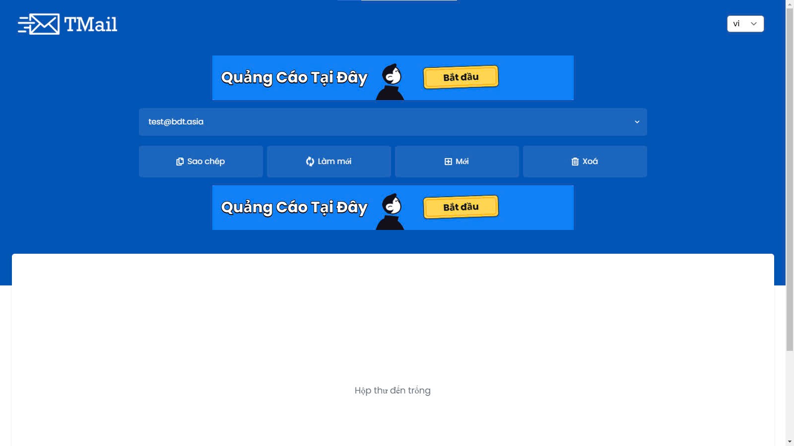  CODE TẠO MAIL ẢO GIAO DIỆN GIỐNG TMAIL, CÓ THỂ GẮN ĐƯỢC QUẢNG CÁO - TeemeG