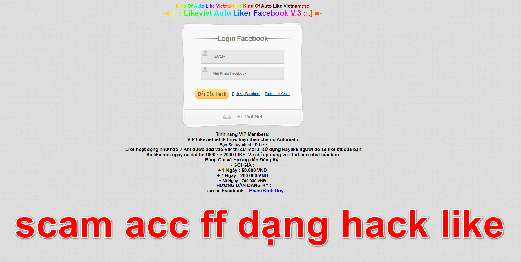  CODE SỜ KEM ACC FF DẠNG HACK LIKE - TeemeG